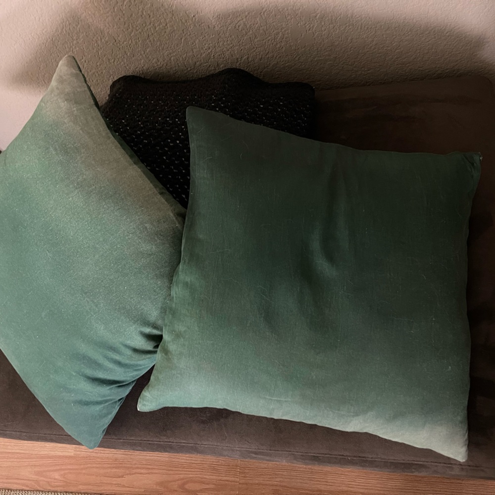 Green ombre throw pillows